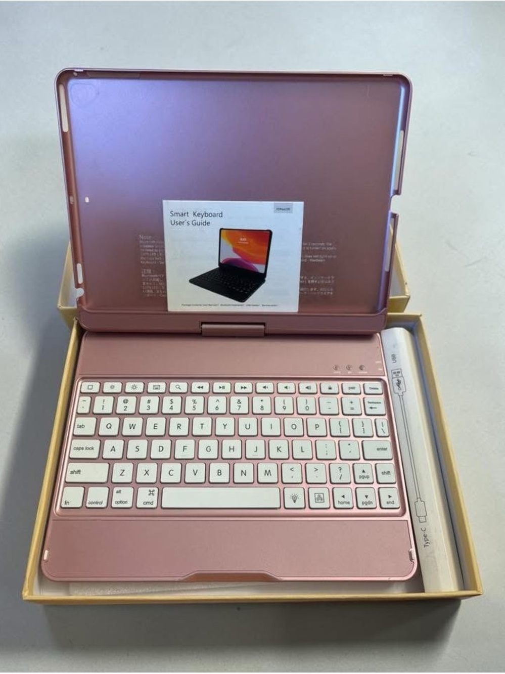 Premium Rose Gold Tablet Keyboard Case - Compatible Bluetooth Keyboard
